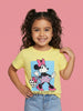 Nautinati Girls' 100% Cotton Crew Neck Disney Minnie Mouse Placement Print T-shirt