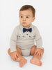 Nautinati Grey Mickey Mouse Graphic Bodysuit With A Blue Bow For Infant Boys