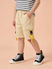 Nautinati Boys’ 100% Cotton Solid Cargo Shorts with Functional Strap & Buckle Details