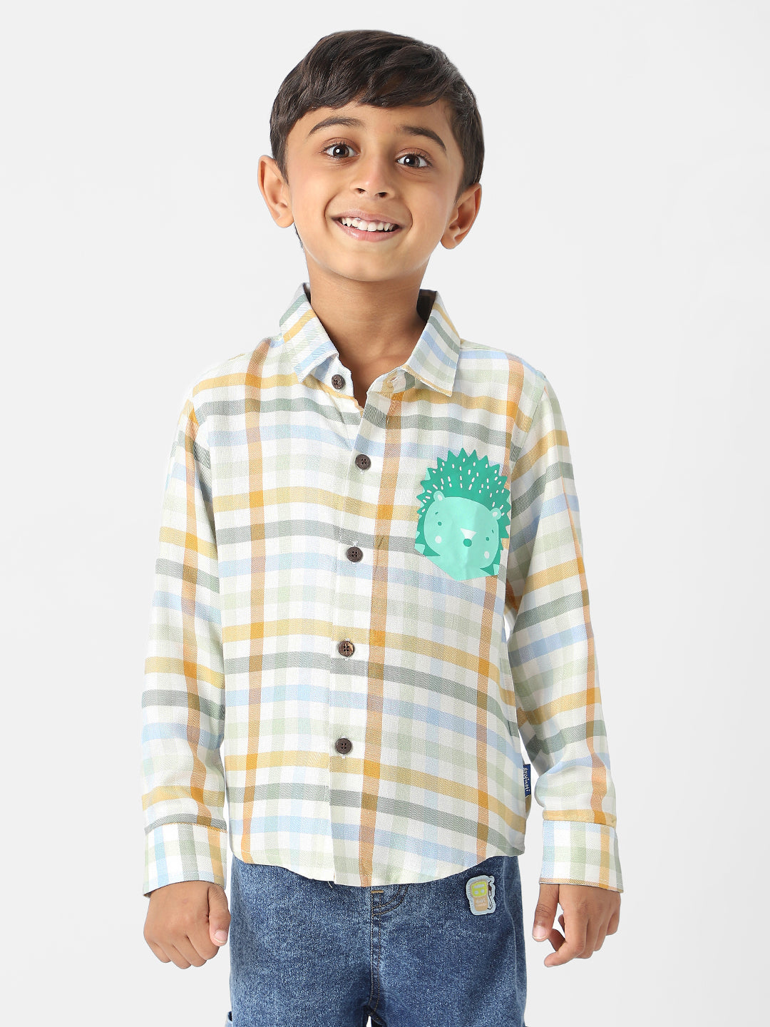 Nautinati Boys' Cotton Twill Plaid Shirt