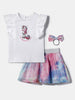 Nautinati Girls' Cotton Top and Mesh Skirt Set| Pigment Print | Age 0 - 2 Years