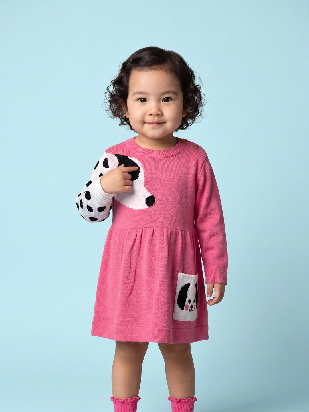 Nautinati Baby Girls Dalmatian Sweater Dress, Age 3 Months-2 Years