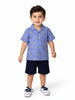 Nautinati Blue Shorts With Printed Shirt Set For Boys