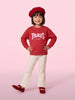Nautinati Girls Oversized Varsity Puff Printed Sweatshirt and Flared Leggings Set