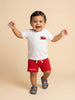 Nautinati Boys' 100% Cotton Crab Graphic Printed T-shirt and Typography Print Shorts Set Combo Set