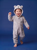 Nautinati Baby Boys Regular Fit Hooded Koala Fur Sleepsuit with Front Zip