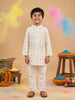 Boys' 100% Cotton Festive Resort Style Pastel Tropical Print Kurta & Pyjama Set