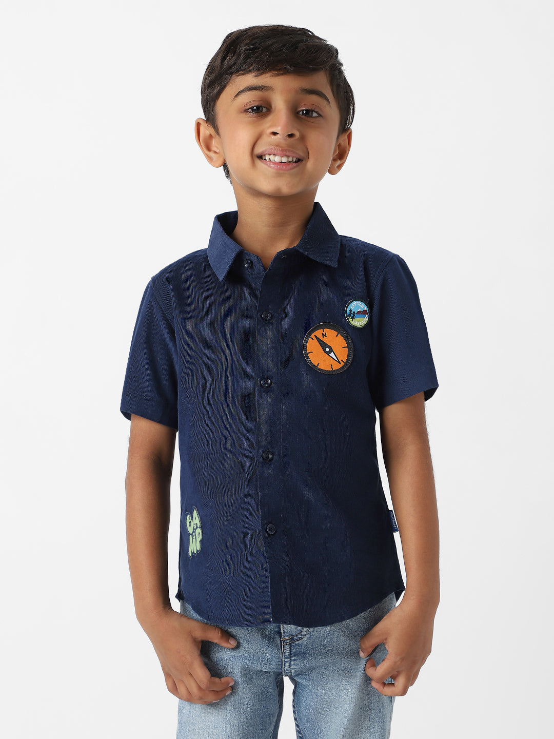 Nautinati Boys' Corduroy Shirt With Badge Detailing