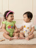 Nautinati Baby Girls' 100% Interlock Cotton Pack of 2 Tropical Print Bodysuits with Cute Frill Details