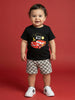 Nautinati Baby Boys Car Printed Regular Fit Round Neck T-shirt and Shorts Co-ord Set