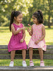 Nautinati Girls' 100% Cotton Pack of 2 Fit & Flare Dresses with Cat Graphic & Floral, Heart All-over Print