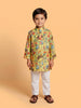 Boys' 100% Cotton Festive Forest-print Resort Style Kurta & Pyjama Set