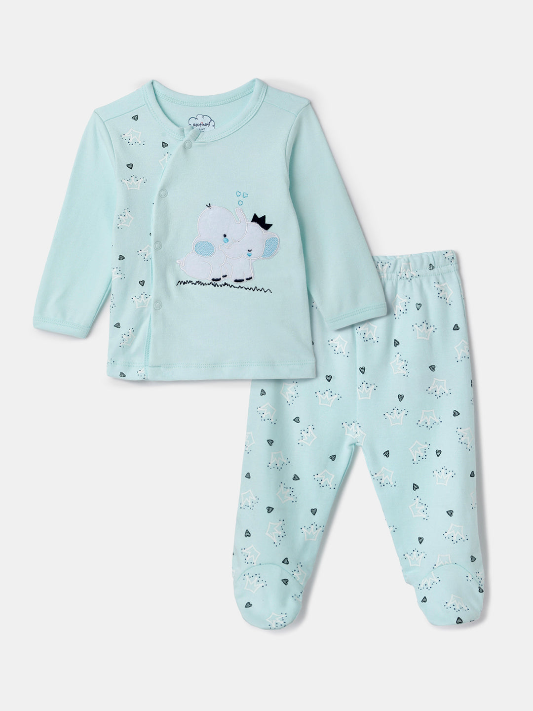 Nautinati Baby Blue Printed 7 Pieces Gift Set for Infant Boys