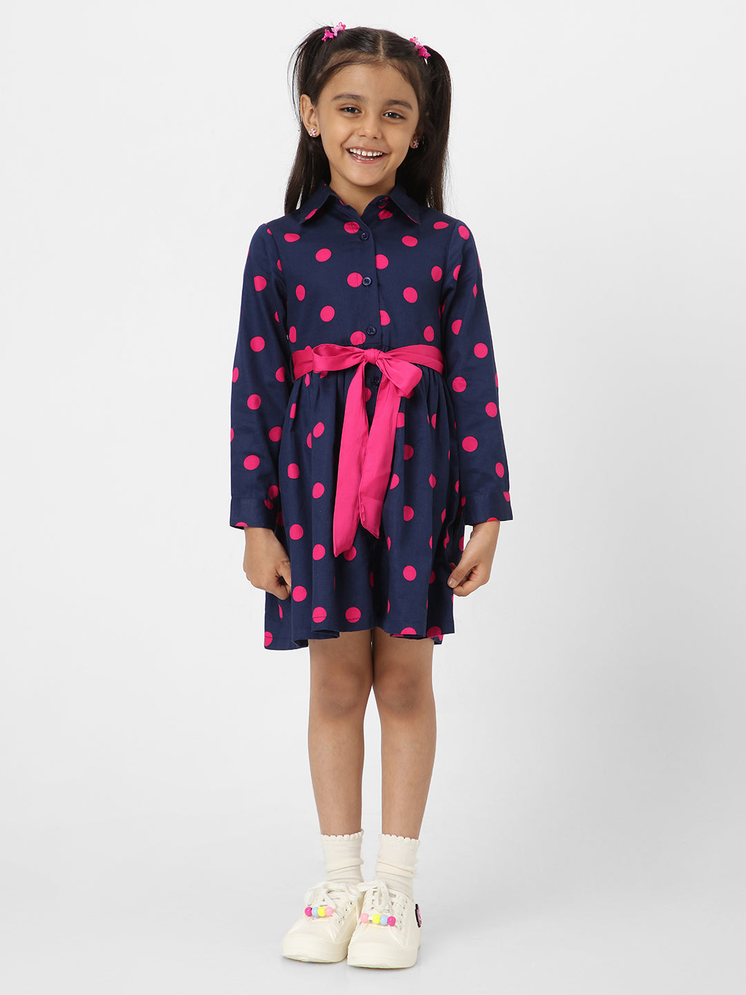 Nautinati Girls' Printed Full Sleeve Dress