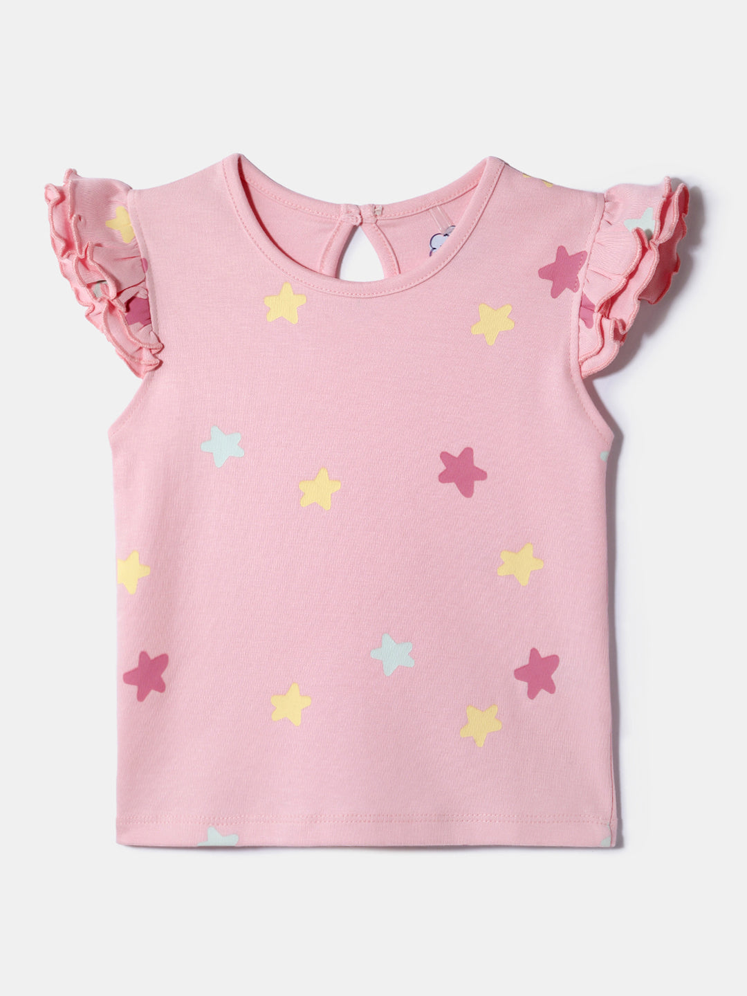 Nautinati Girls' 100% Cotton Printed Tops | Pack of 2 | Age 0 - 2 Years