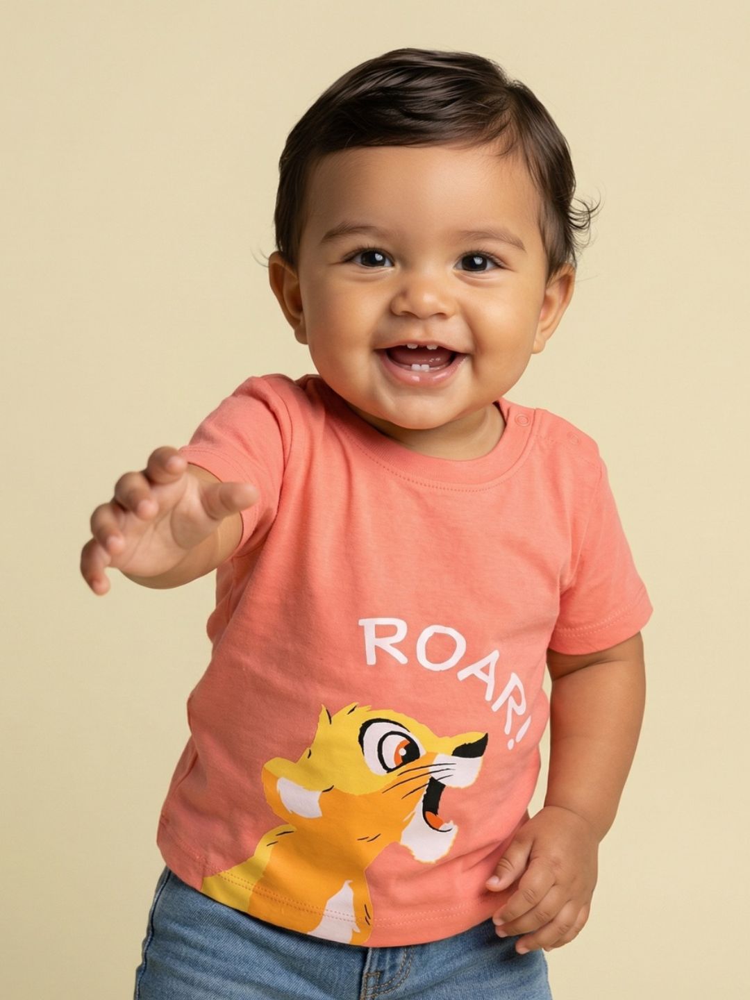 Nautinati Boys' Cotton Disney King Simba Printed T-shirt