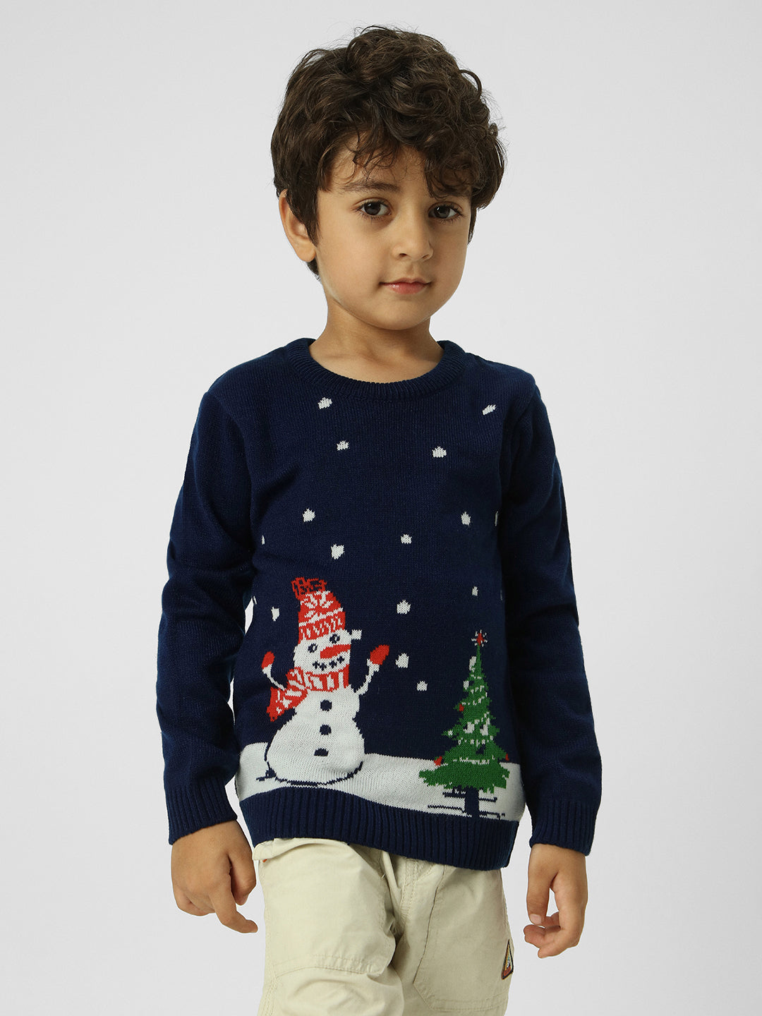 Boys Graphic Chistmas-Themed Pullover Sweatshirt