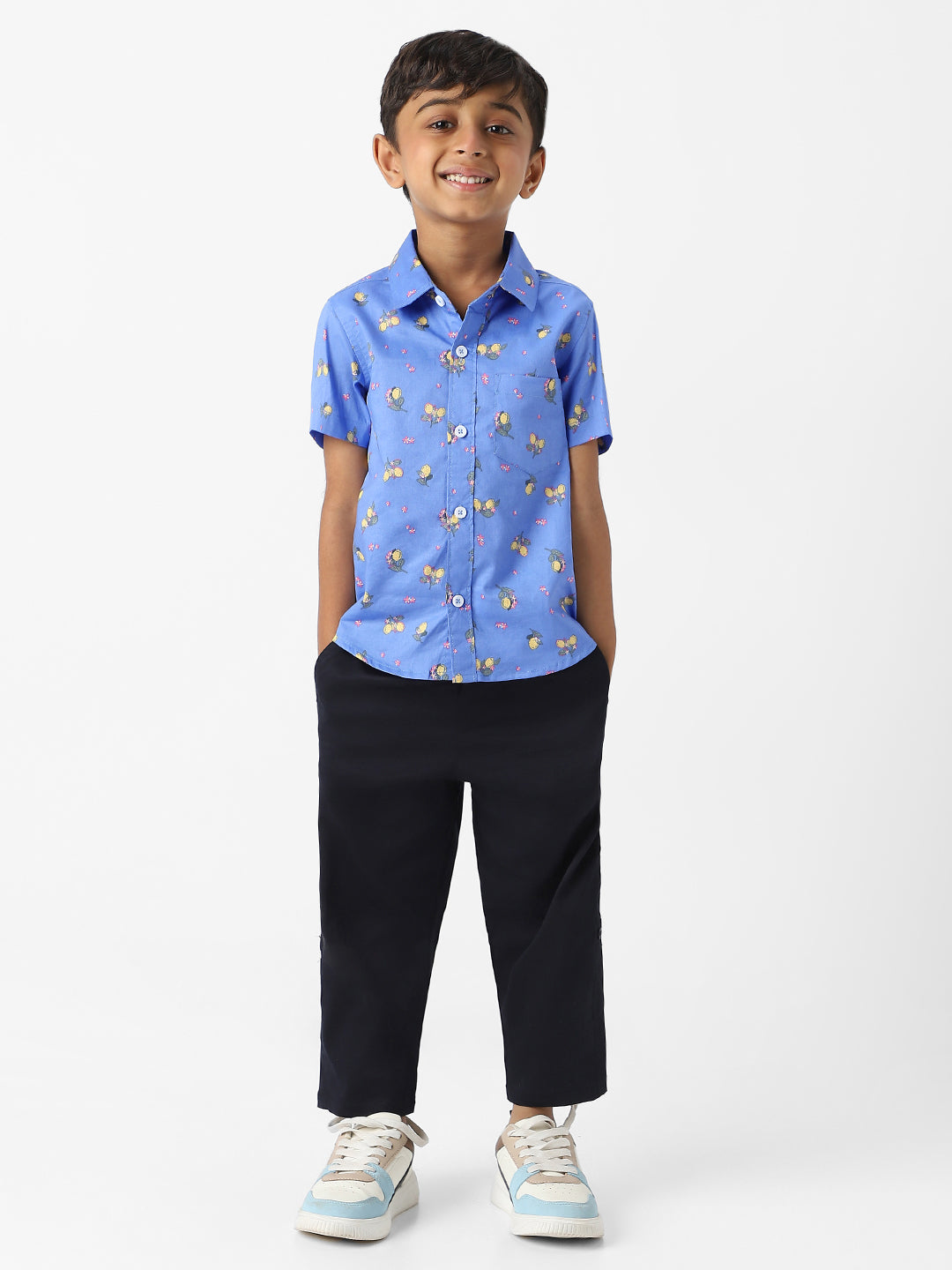 Nautinati Boys' Combo Set of Shirt and Cargo Pants