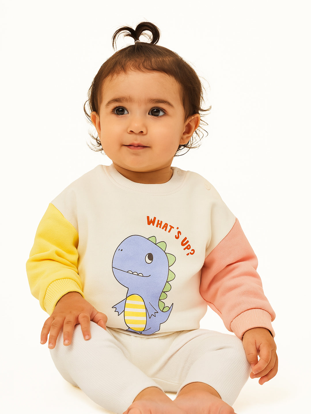Nautinati Fleece Dinosaur Print Full Sleeve Sweatshirt for Infants Newborn Baby Boys