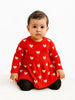 Nautinati Red Heart Print Sweater Dress
