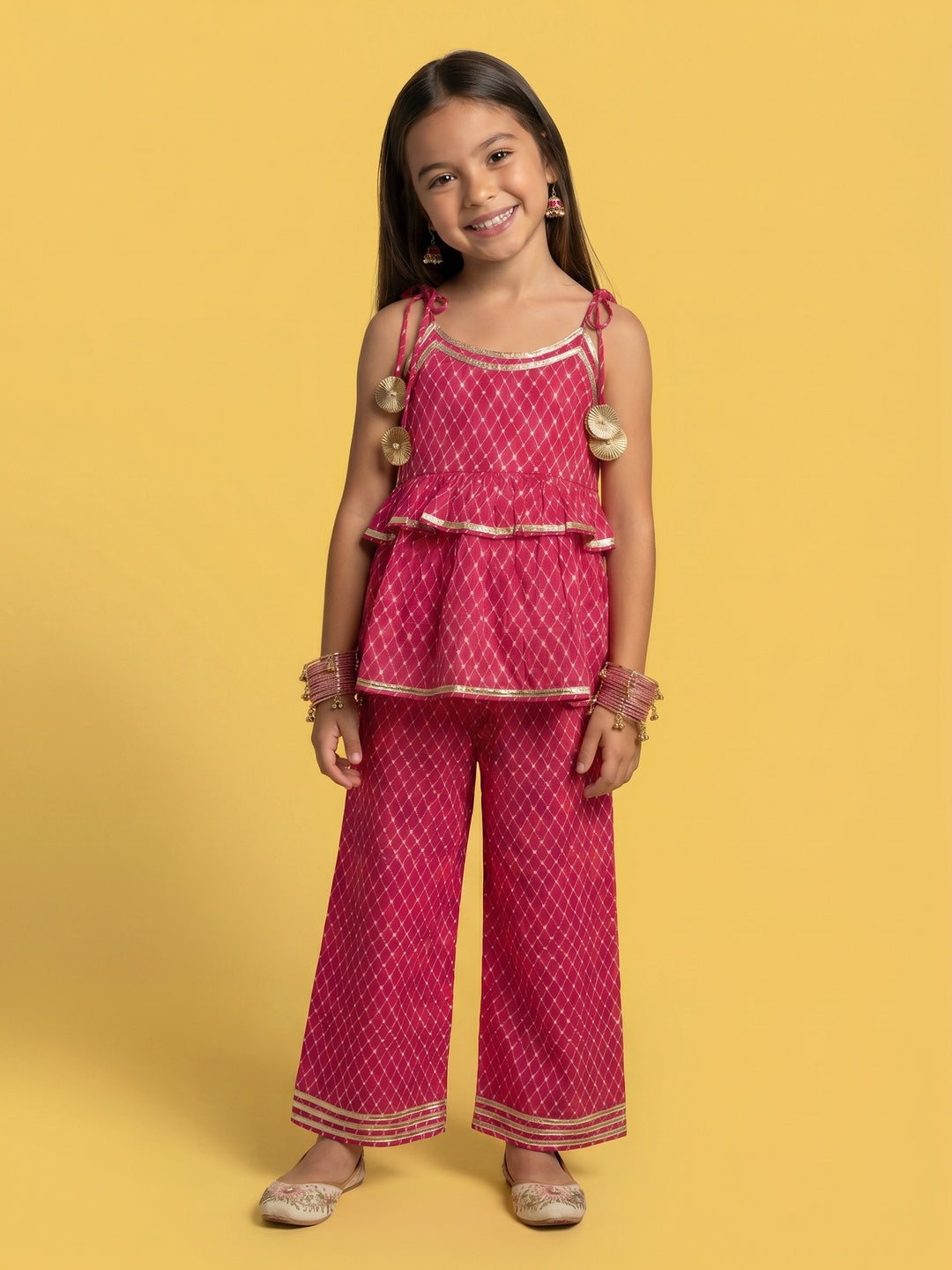 Nautinati Girls' Cotton Ethnic Festive Set | Age 2-10 Years