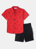 Nautinati Boys' Poplin Cotton Printed Shirt and Shorts Set | Age 2 - 10 Years