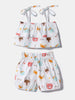 Nautinati Girls' Poplin Cotton Printed Top and Shorts Set |  Age 0 - 2 Years