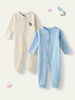 Nautinati Baby Girls' CottonAll-over Galaxy Printed Jumpsuit with Snap Buttons