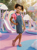 Nautinati Girls Unicorn Printed Regular Fit Pinafore Co-ord Set