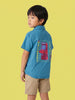 Nautinati Boys Blue Gaming Printed Regular Fit 100% Cotton Shirt and Brown Shorts Clothing Set