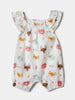 Nautinati White Printed Romper for Girls