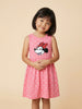 Nautinati Girls' 100% Cotton Disney Minnie Mouse Placement Print & Polka Dot Print Dress