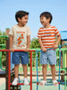 Nautinati Boys' 100% Cotton Pack of 2 Striped & Graphic Crew Neck T-shirts