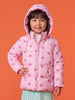 Nautinati Girls Regular Fit Hooded Hearts Printed Puffer Jacket with Front Zip