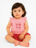 Nautinati Pink Printed Top And Red Balloon Skirt For Girls