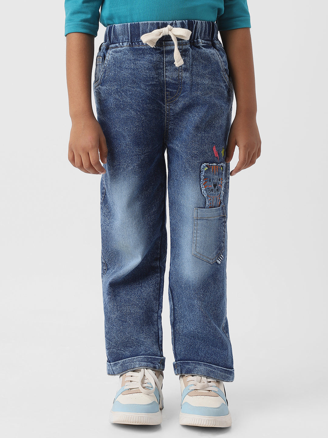 Nautinati Boys Patch Pocket with Cat Denim Jeans