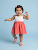 Nautinati Girls' Drop Needle Interlock Cotton Bow Printed Fit & Flare Dress