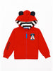 Nautinati Red Mickey Mouse Print Hooded Sweatshirt for Boys