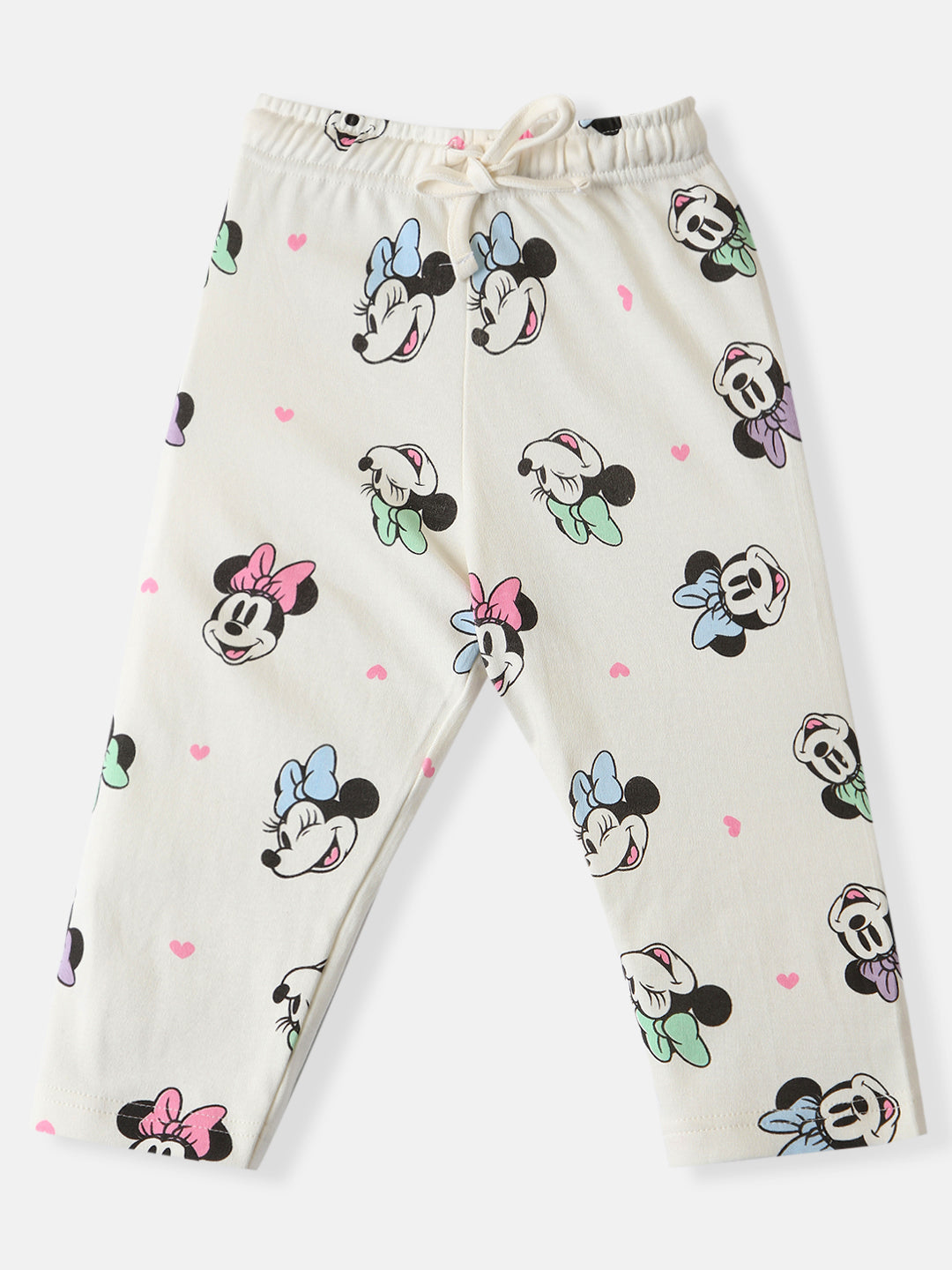 Nautinati Girls Cotton Disney Printed T-shirt and Trackpant Co-ord Set