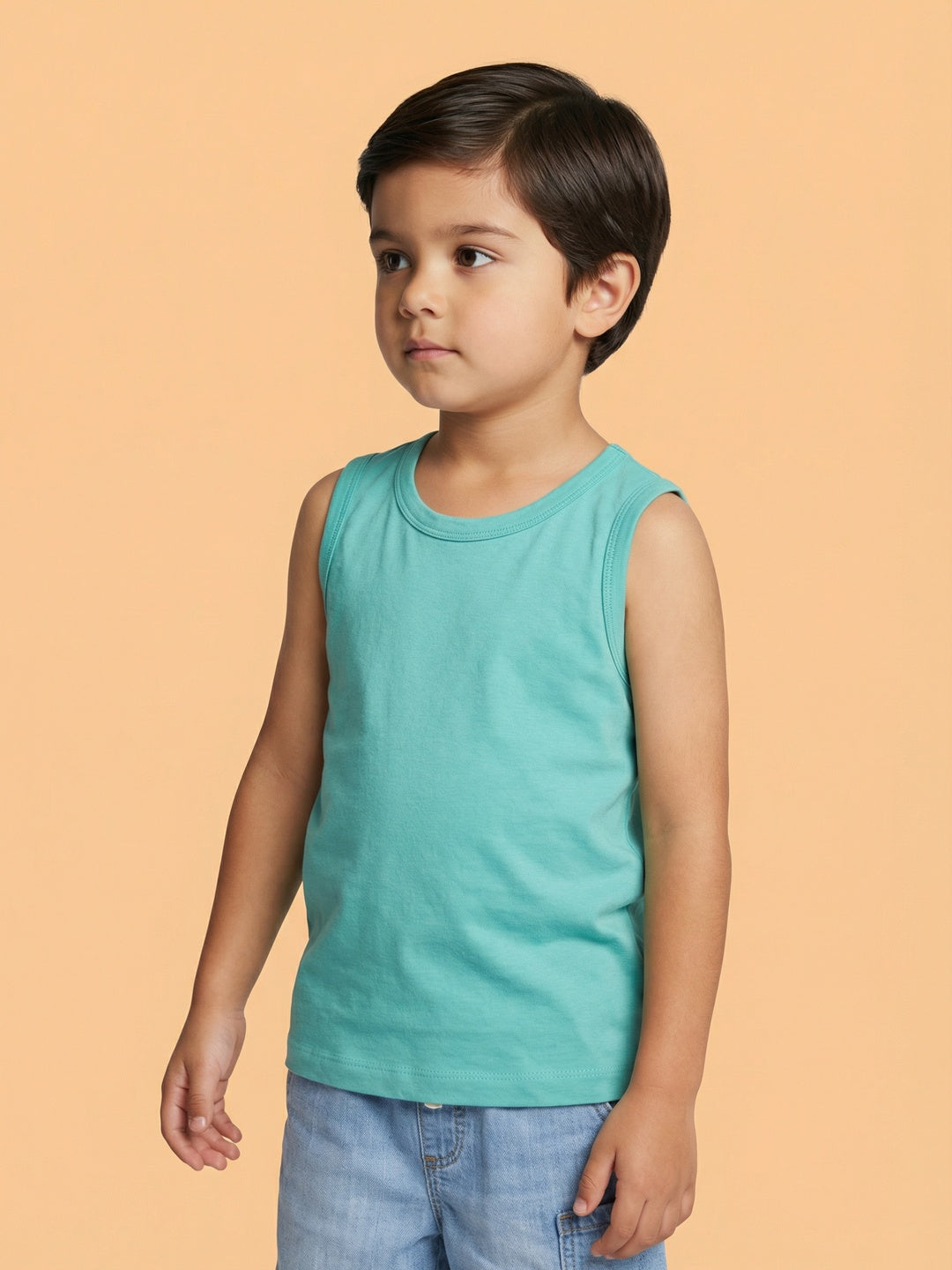 Nautinati Boys' 100% Cotton Pack of 2 Solid Essentials Vests