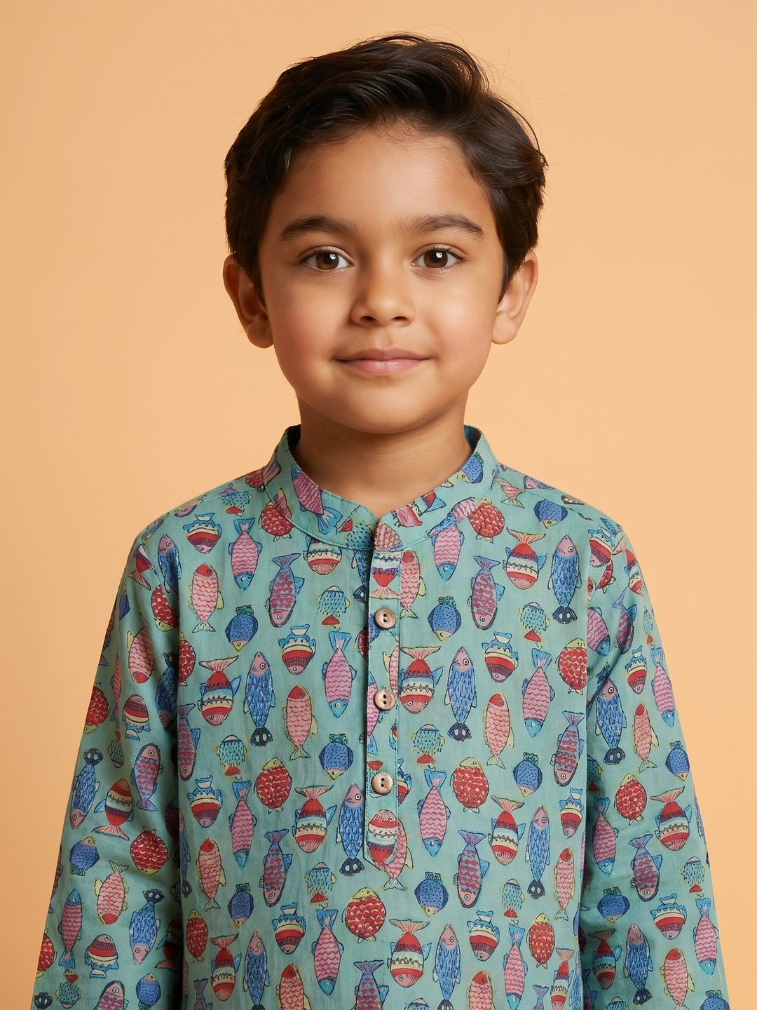 Nautinati Boys' Cotton Festive Kurta and Pyjama Set | Block Print Kurta | Age 2-10 Years (No Return | No Cancellation)