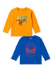 Nautinati Pack Of 2 Orange & Blue Spiderman T-Shirts For Boys