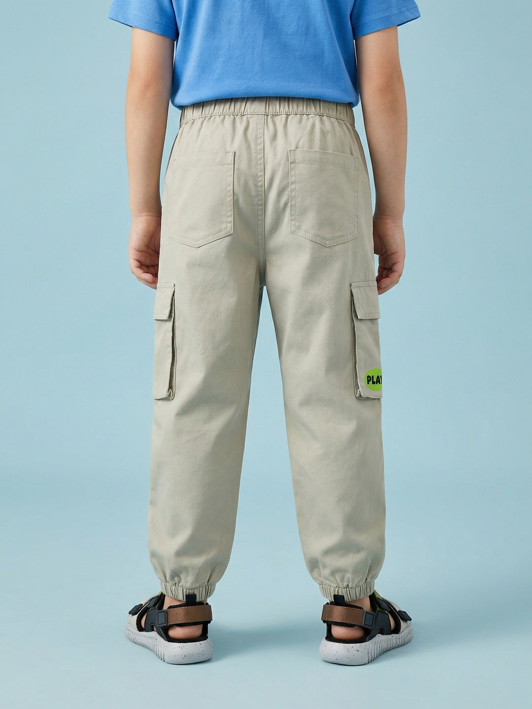 Nautinati Boys' 100% Cotton Woven Graphic Cargo Joggers