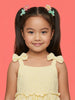 Nautinati Girls Yellow Striped Regular Fit Strappy Peplum Top with Wide Legged Pants Co-ord Set