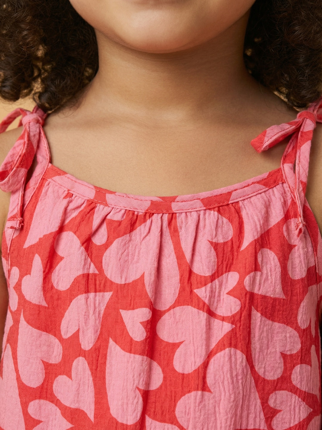 Nautinati Girls' Valentine's Day Theme All-over Heart Print A-line Strappy A-line Drop Waist Dress