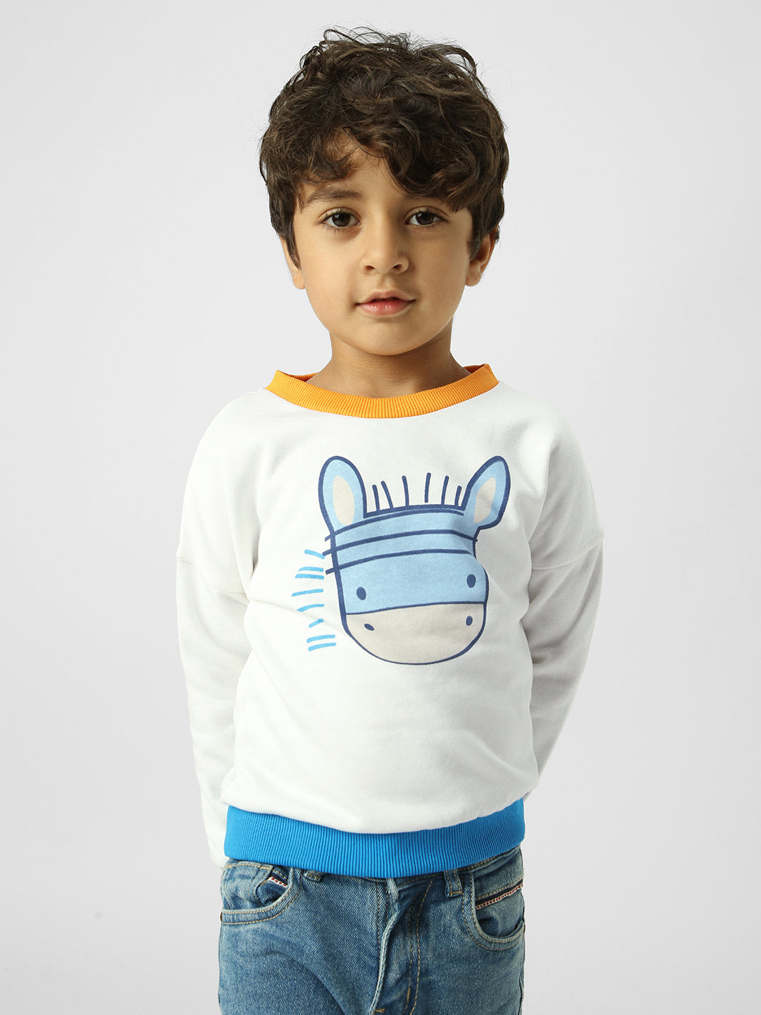 Boys Colourful-Ribbed Sweatshirt