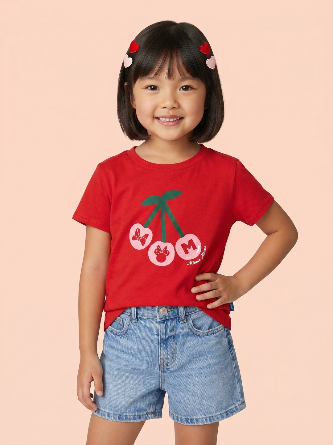 Nautinati Girls' Pack of 2 Cotton Cherry Printed T-shirts