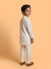 Boys' 100% Cotton Festive Resort Style Pastel Tropical Print Kurta & Pyjama Set