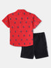 Nautinati Boys' Poplin Cotton Printed Shirt and Shorts Set | Age 2 - 10 Years