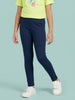 Nautinati Girls' 100% Cotton Pack of 2 Regular Fit  Solid Essentials Leggings